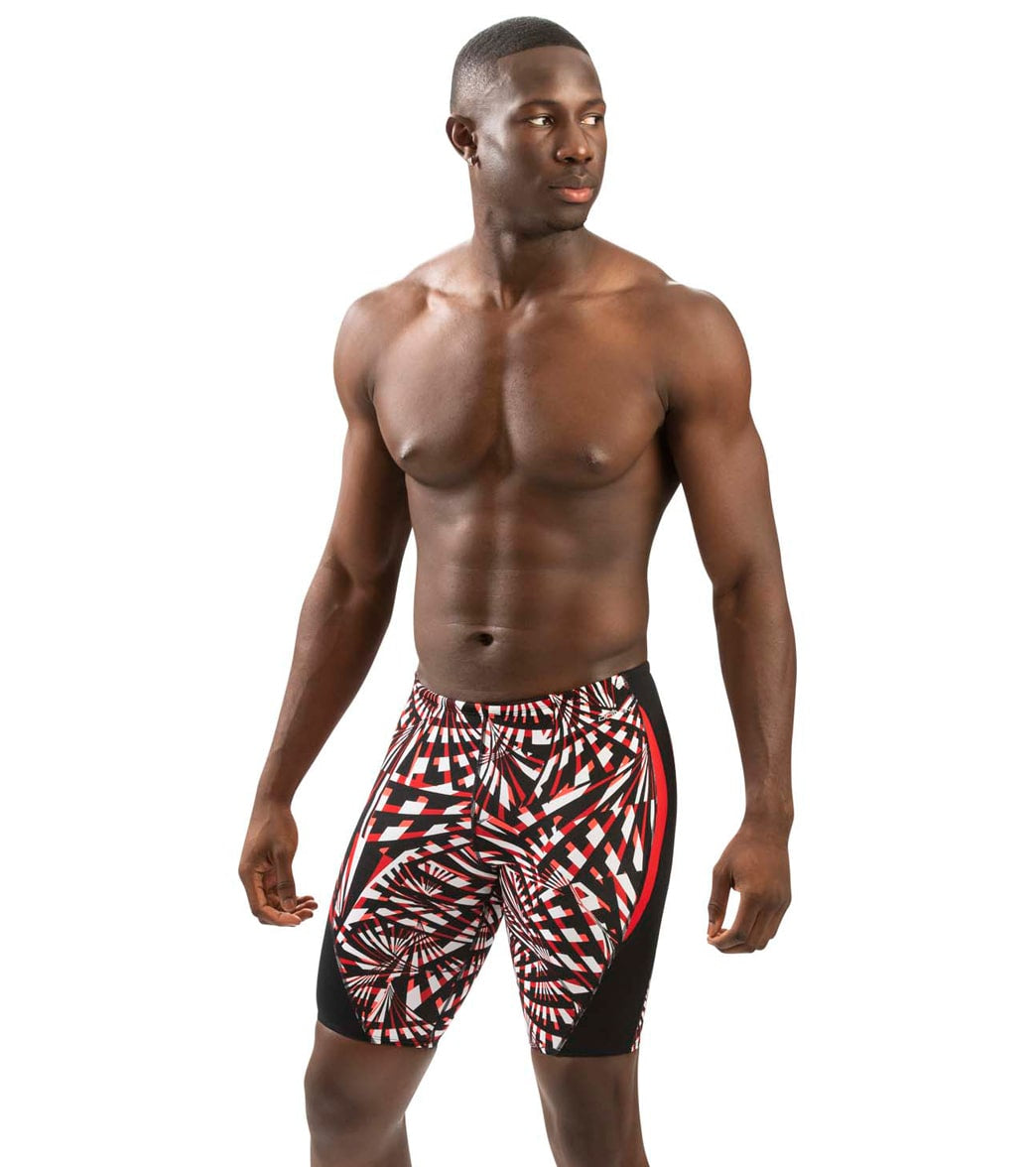 Dolfin Men's Reliance Atomic Print Color Block Jammer Swimsuit