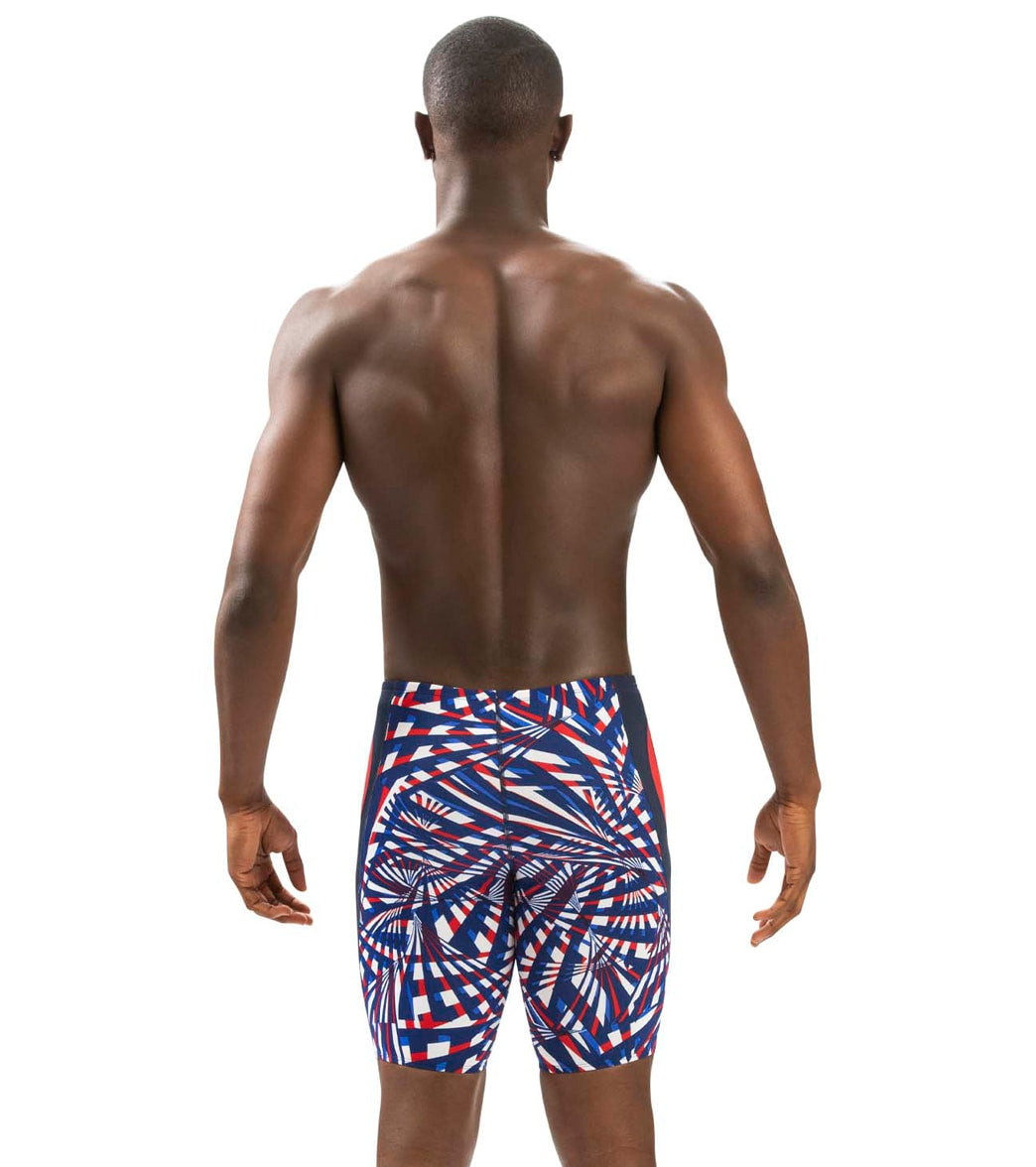 Dolfin Men's Reliance Atomic Print Color Block Jammer Swimsuit