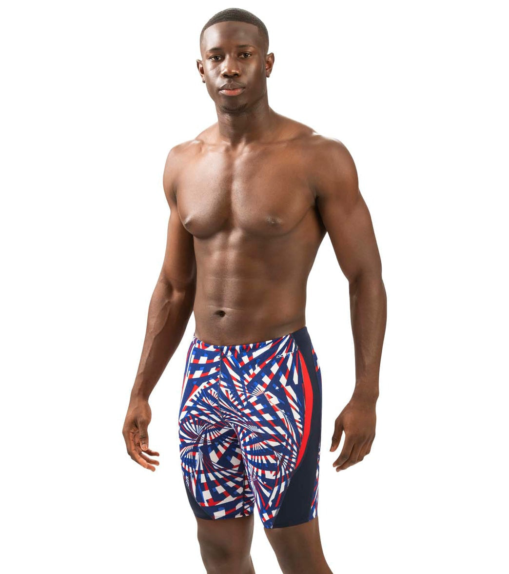 Dolfin Men's Reliance Atomic Print Color Block Jammer Swimsuit