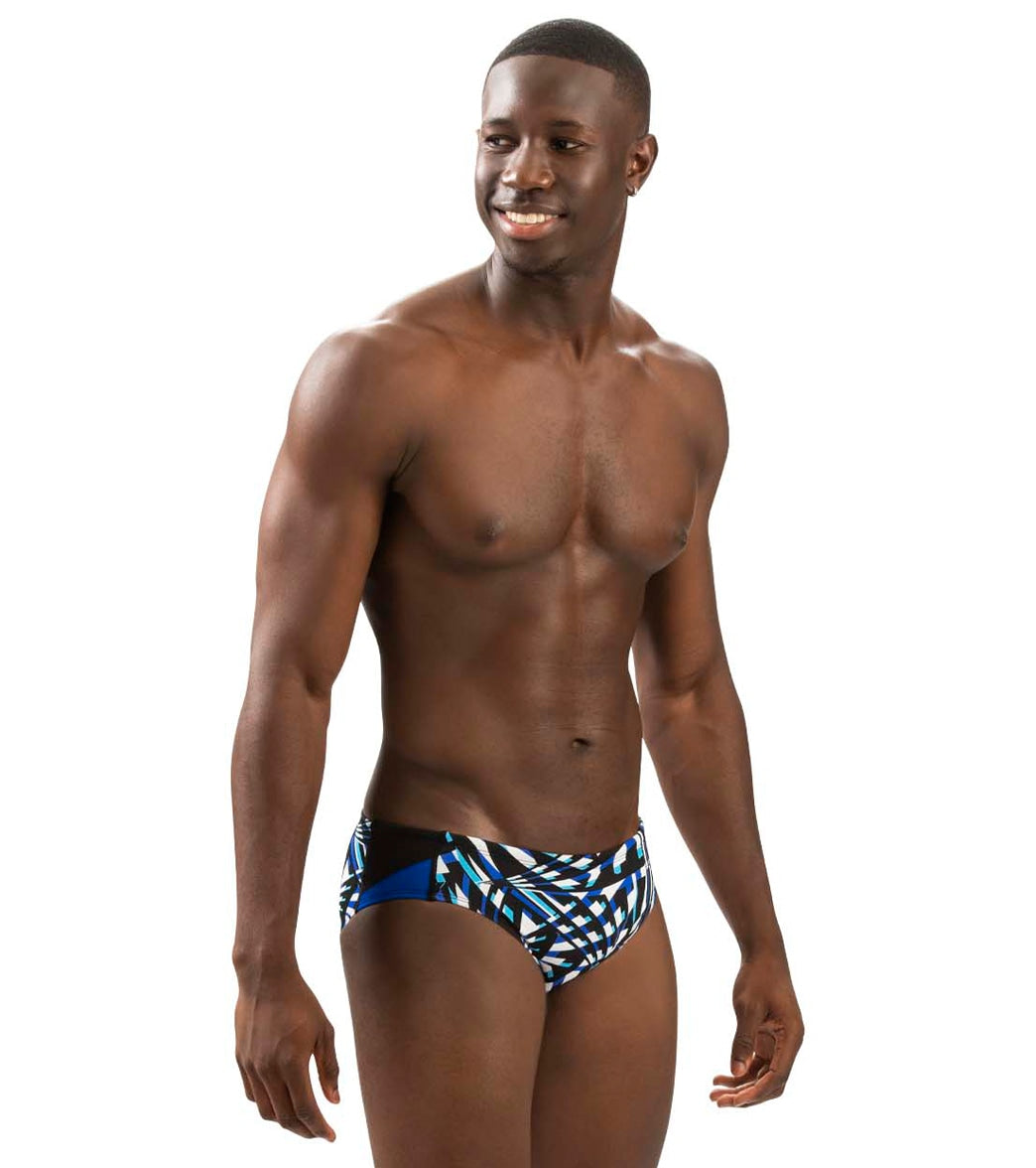 Dolfin Men's Reliance Atomic Print Color Block Racer Swimsuit