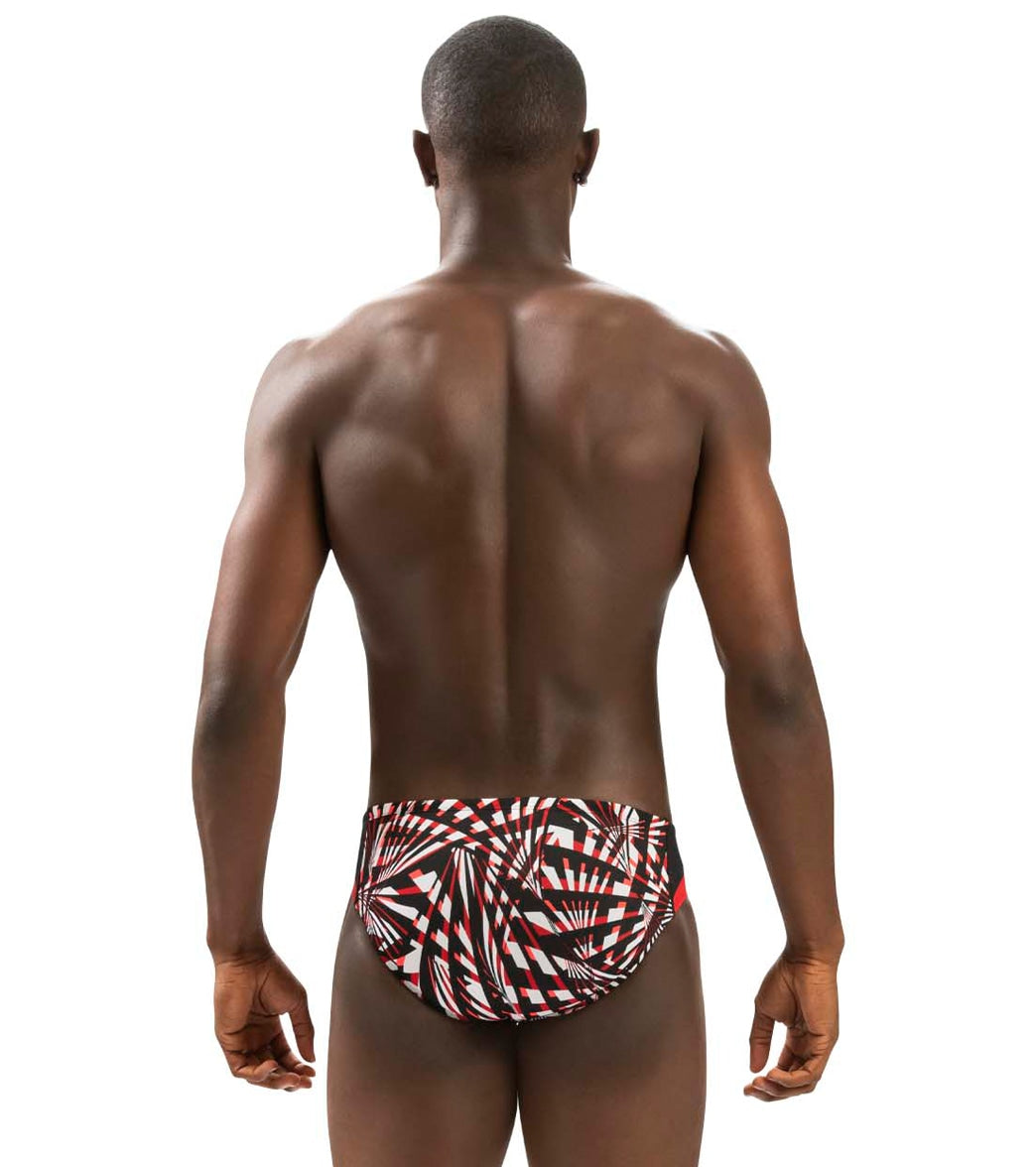 Dolfin Men's Reliance Atomic Print Color Block Racer Swimsuit