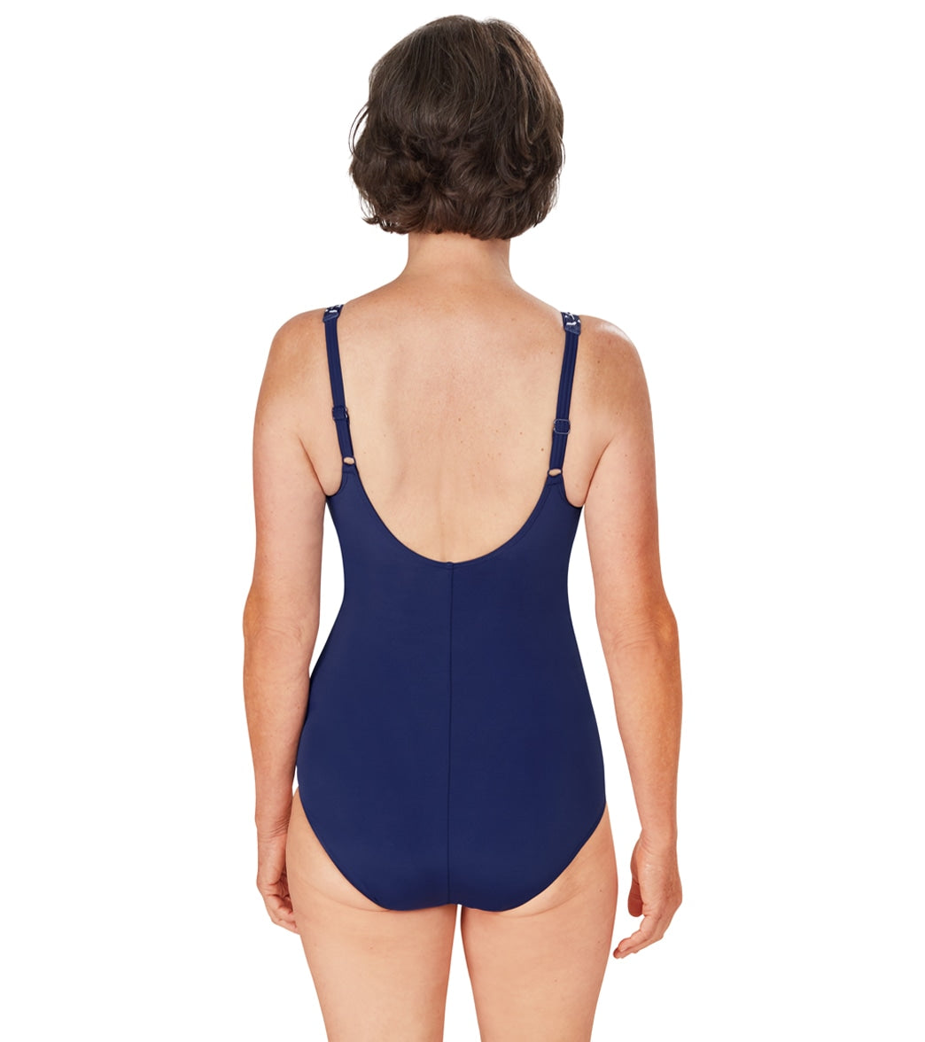 Amoena Women's Asian Garden Full Bodice Mastectomy One Piece Swimsuit (B/C/D/DD Cup)