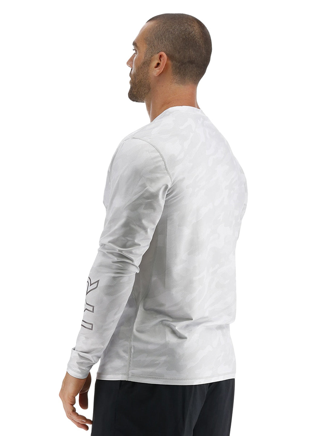 TYR Men's Camohex SunDefense Long Sleeve Vented UPF 50+ Swim Shirt