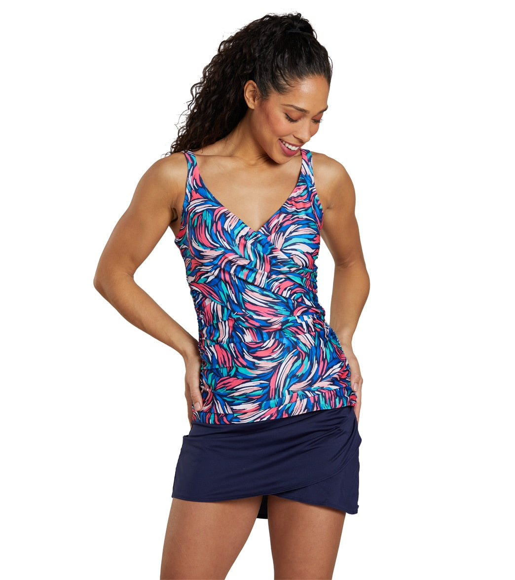 Dolfin Women's  Aquashape Solid High Waisted Wrap Swim Skirt