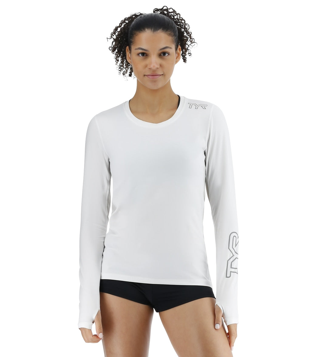 TYR Women's SunDefense Vented Long Sleeve UPF 50+ Swim Shirt