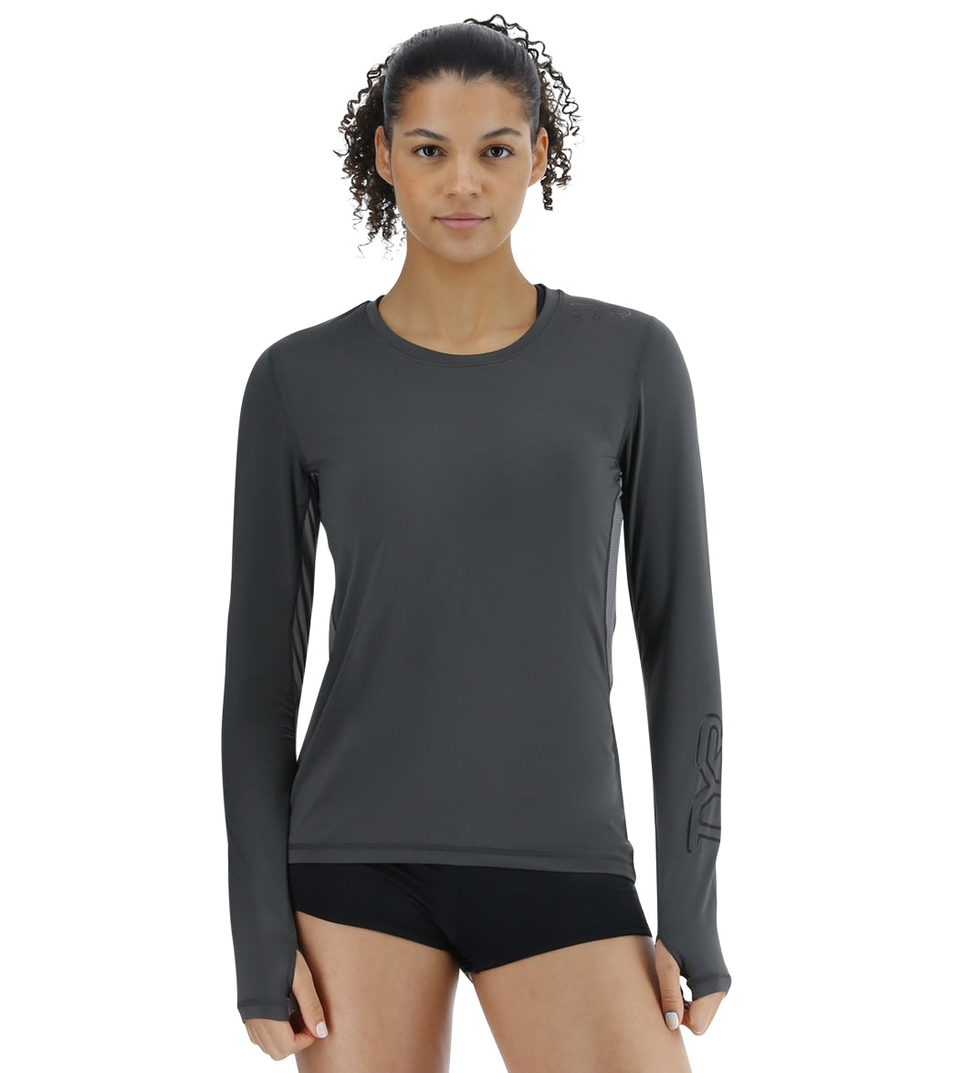 TYR Women's SunDefense Vented Long Sleeve UPF 50+ Swim Shirt