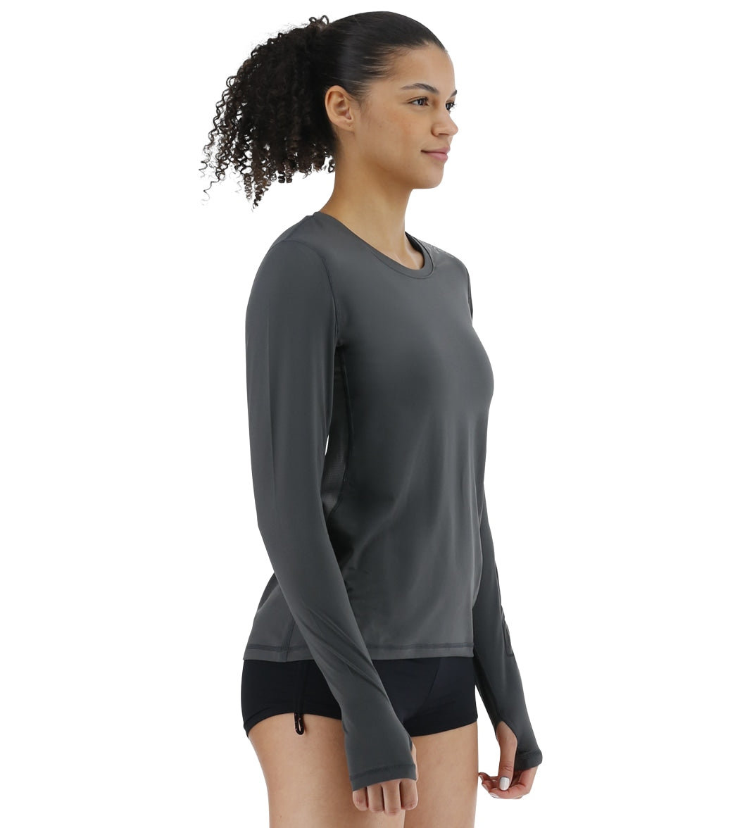 TYR Women's SunDefense Vented Long Sleeve UPF 50+ Swim Shirt