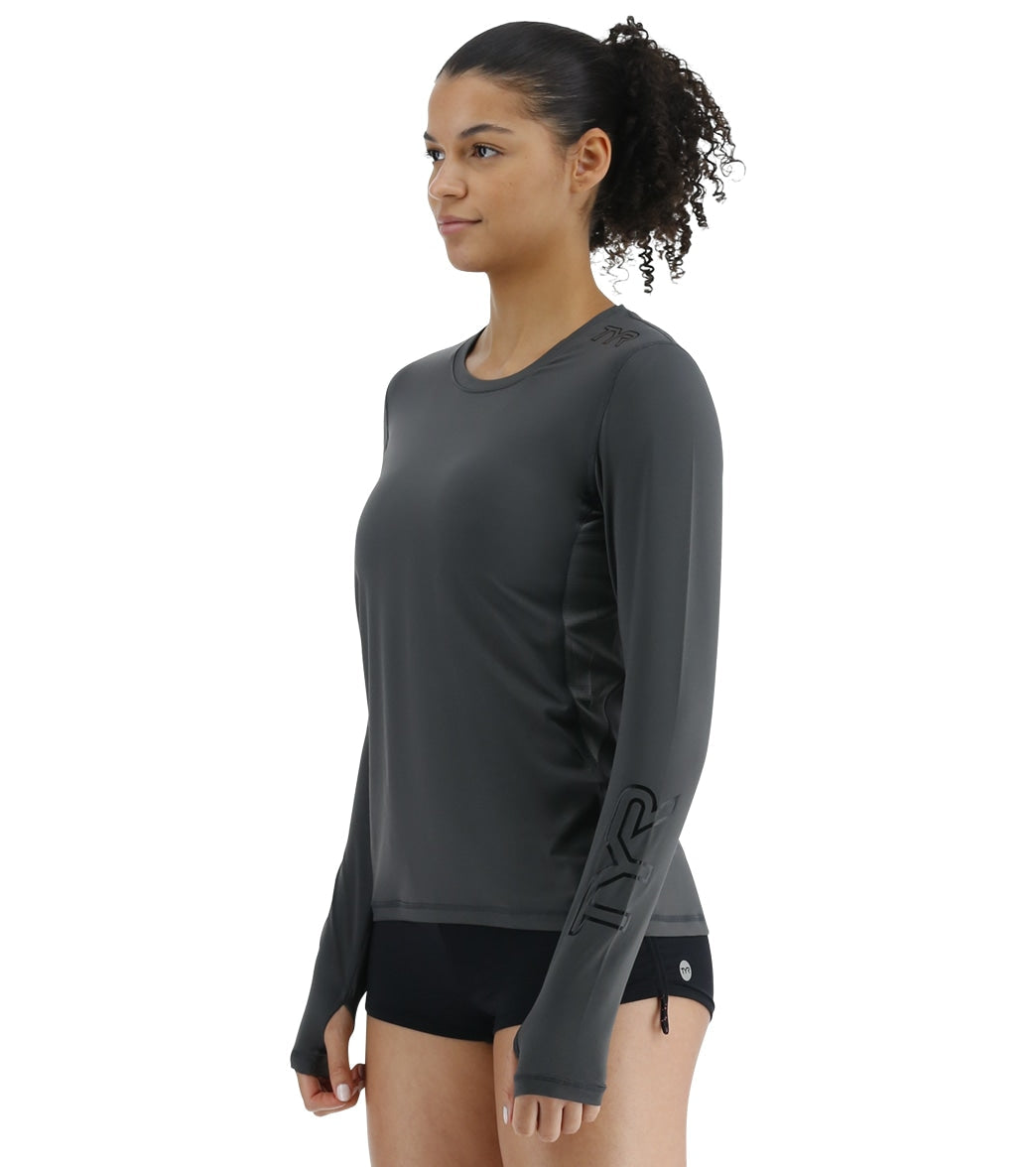 TYR Women's SunDefense Vented Long Sleeve UPF 50+ Swim Shirt