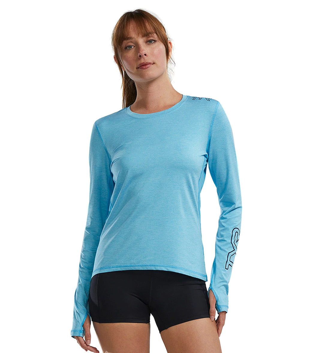 TYR Women's SunDefense Vented Long Sleeve UPF 50+ Swim Shirt