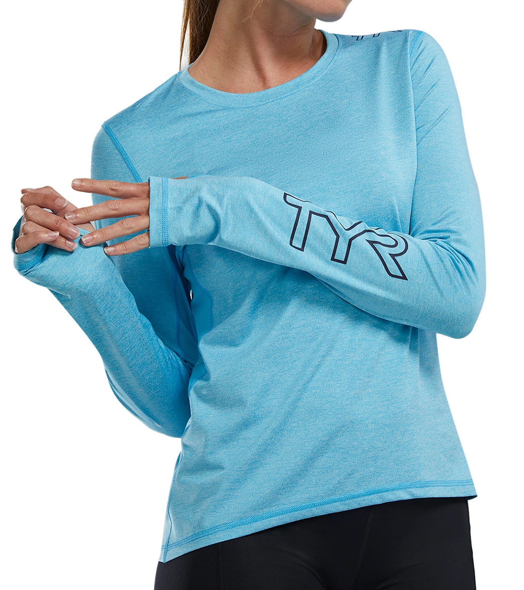 TYR Women's SunDefense Vented Long Sleeve UPF 50+ Swim Shirt