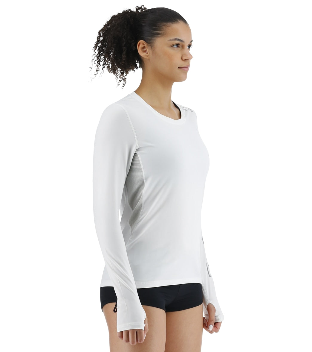 TYR Women's SunDefense Vented Long Sleeve UPF 50+ Swim Shirt
