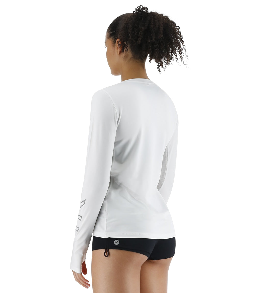 TYR Women's SunDefense Vented Long Sleeve UPF 50+ Swim Shirt