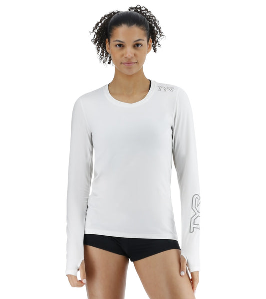 TYR Women's SunDefense Vented Long Sleeve UPF 50+ Swim Shirt