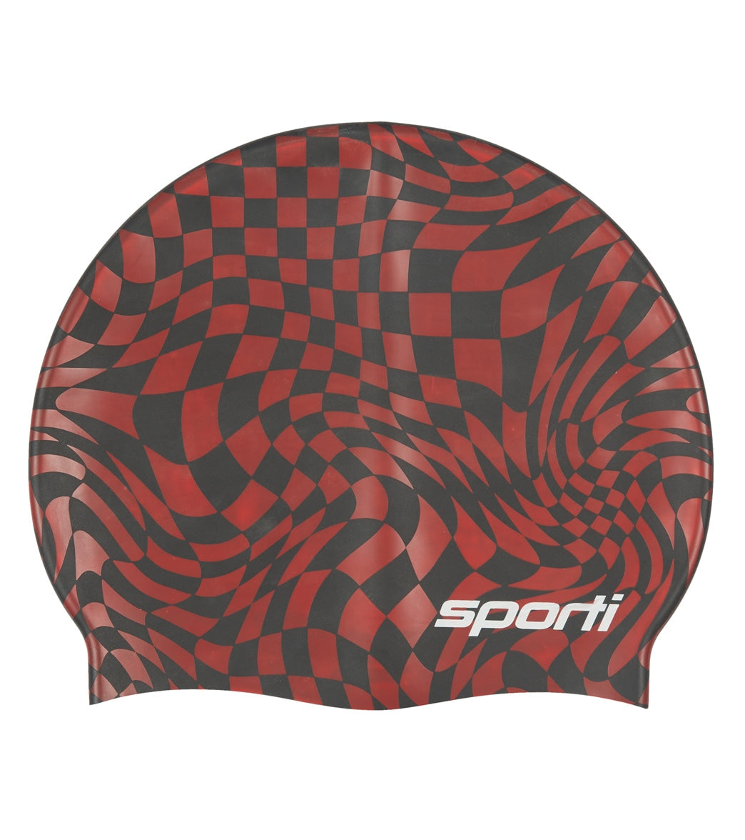 Sporti Checkmate Silicone Swim Cap