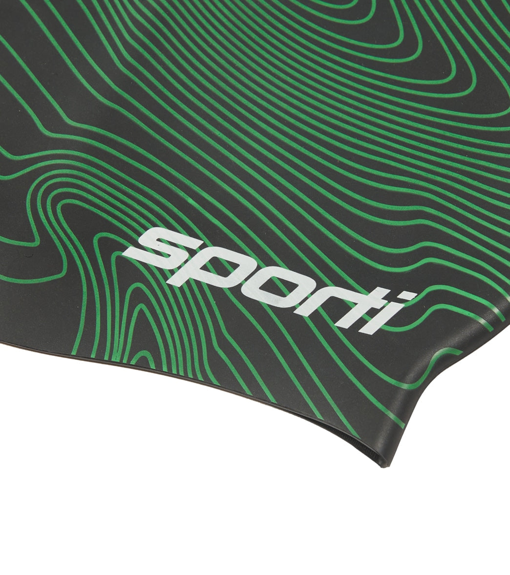 Sporti Sonar Waves Silicone Swim Cap