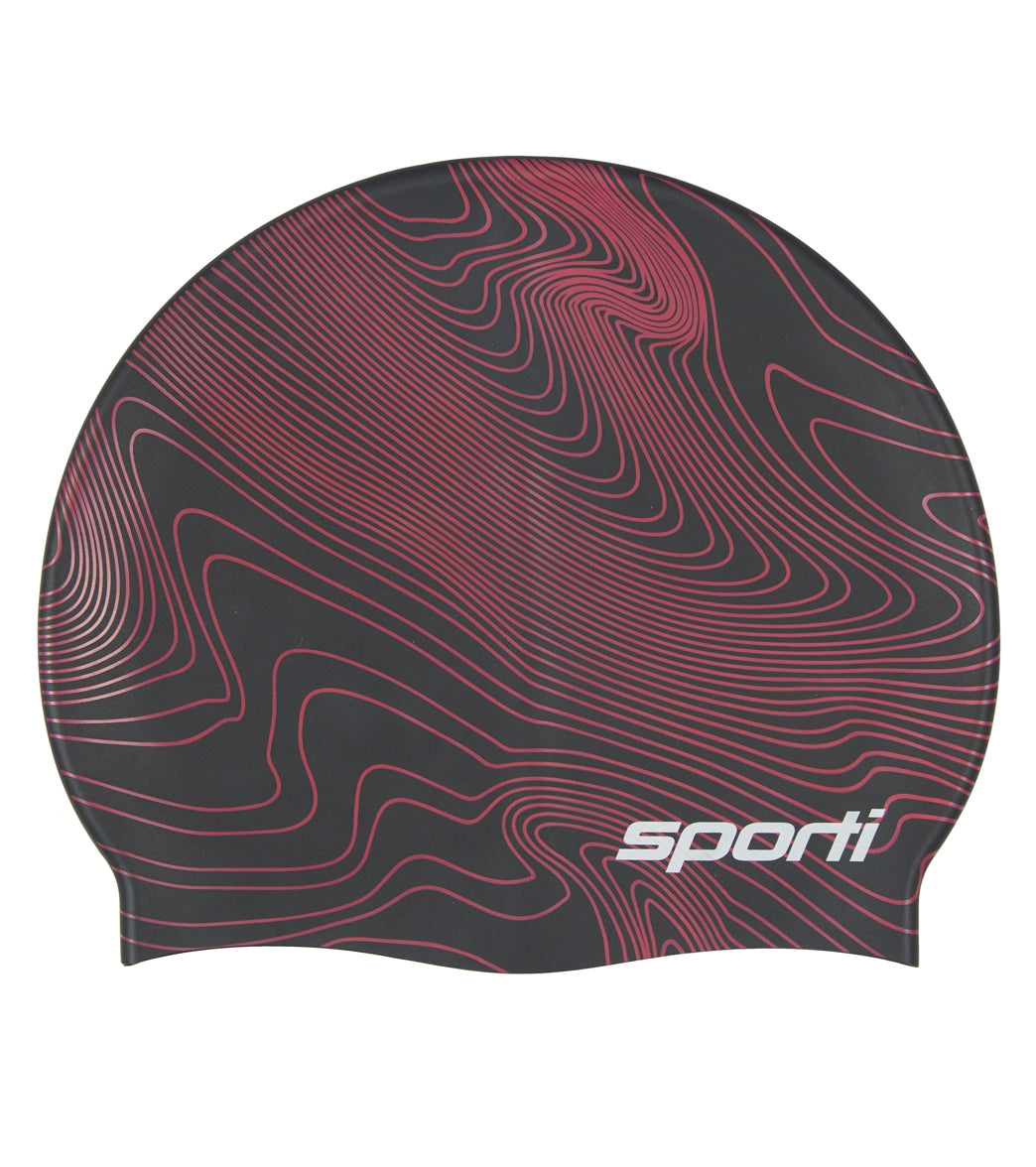 Sporti Sonar Waves Silicone Swim Cap