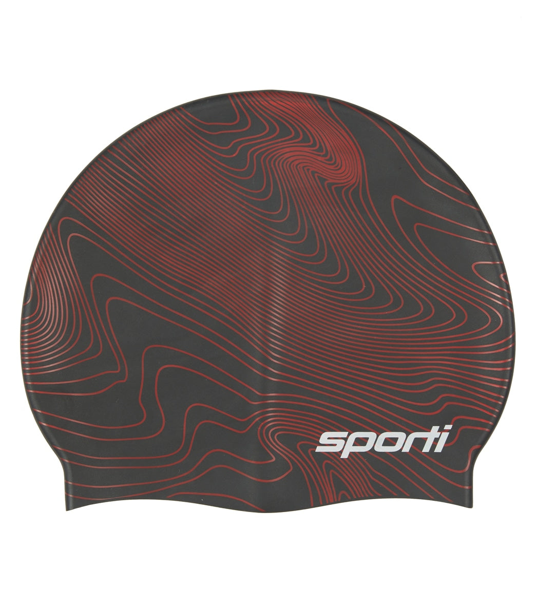 Sporti Sonar Waves Silicone Swim Cap