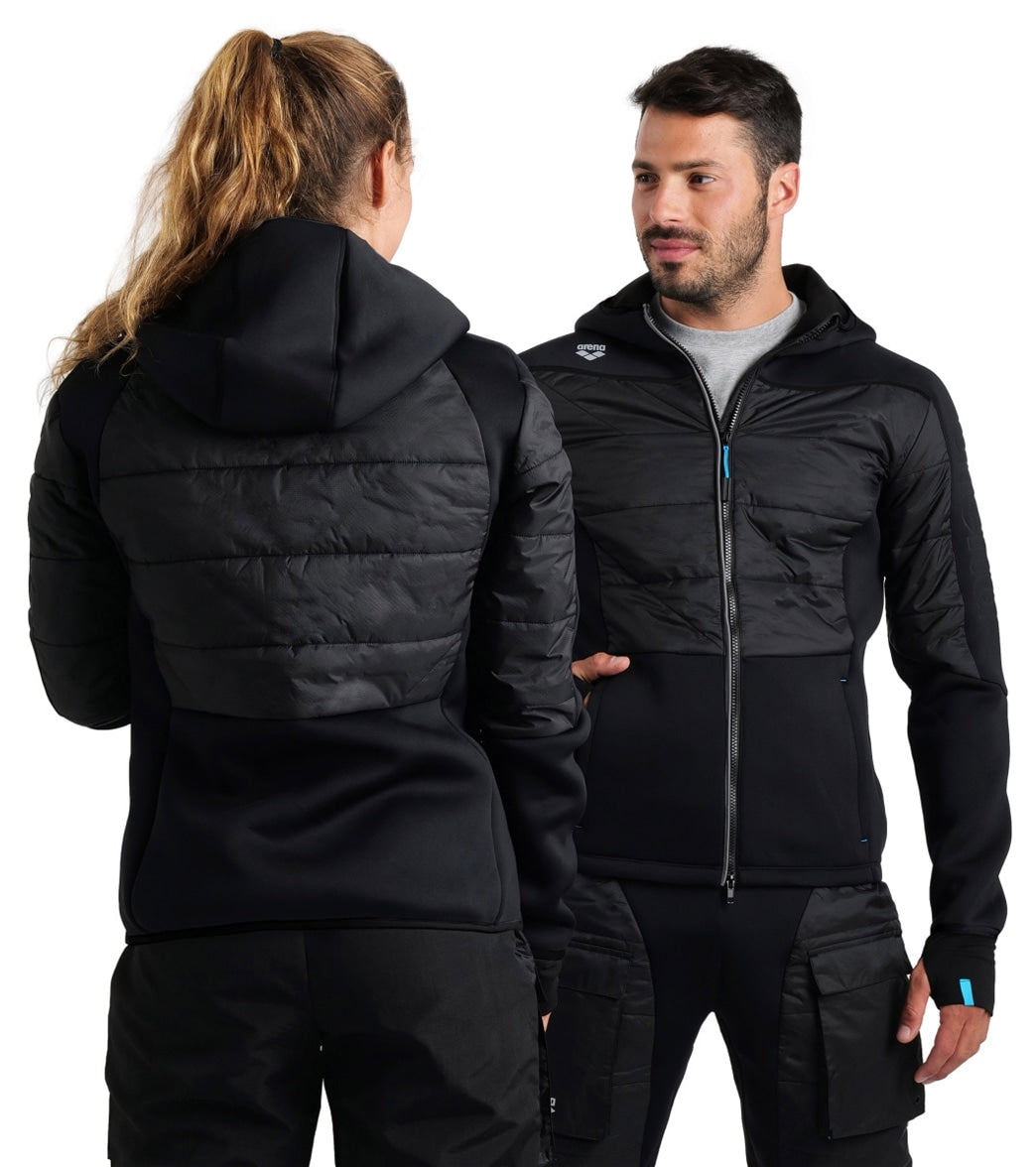Arena Unisex Team Half-Quilted Hooded Front Zip Jacket