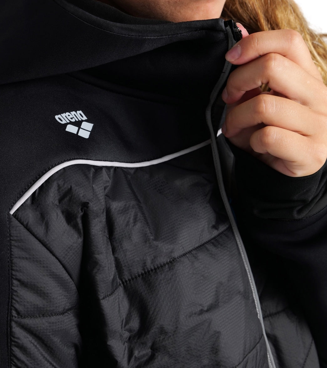 Arena Unisex Team Half-Quilted Hooded Front Zip Jacket