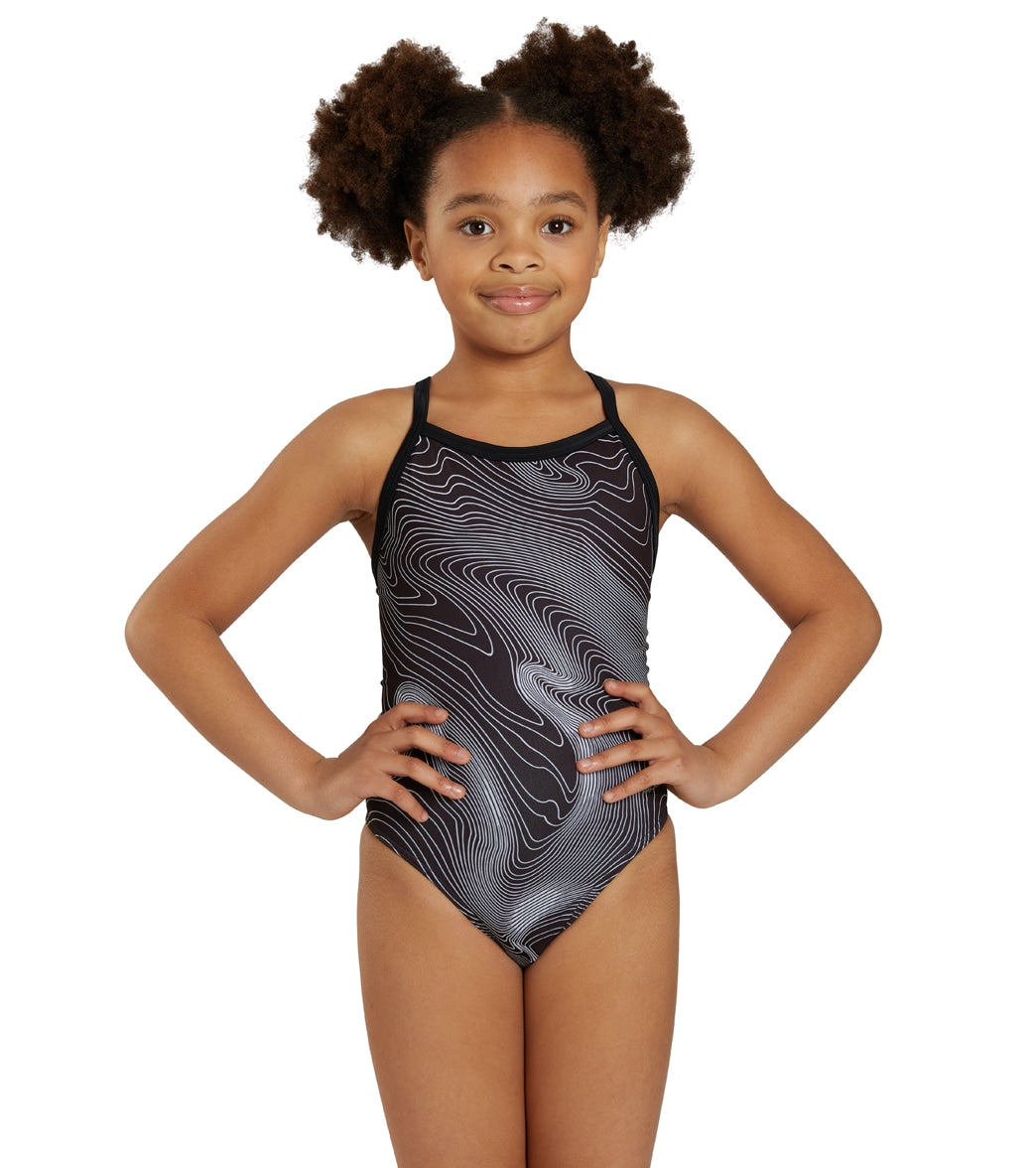 Sporti HydroLast Sonar Waves Thin Strap One Piece Swimsuit (22-40)