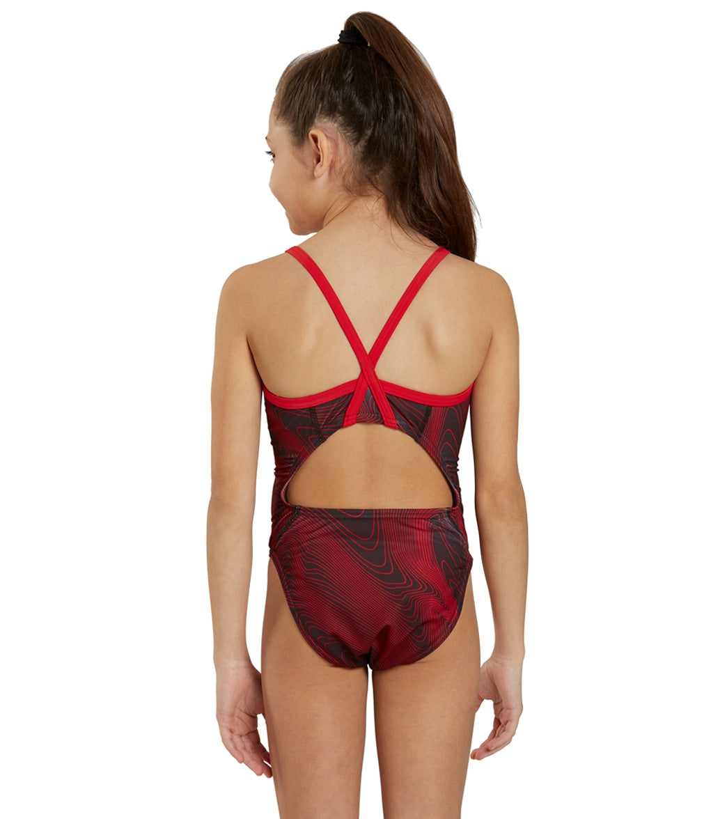 Sporti HydroLast Sonar Waves Thin Strap One Piece Swimsuit (22-40)