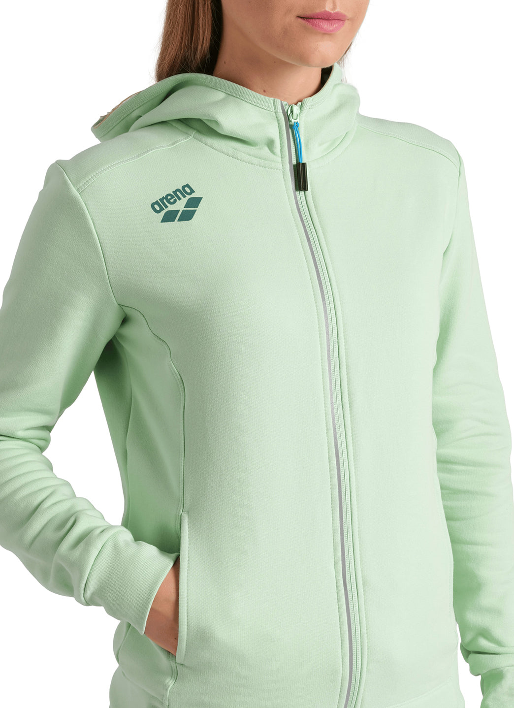 Arena Women's Team Panel Front Zipped Hooded Jacket
