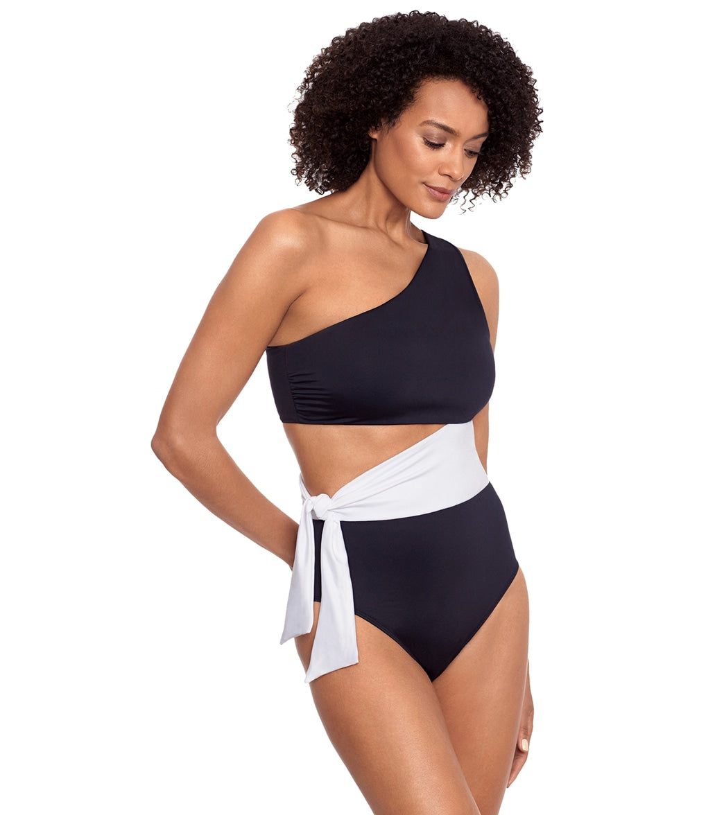 Ralph Lauren Women's Bel Air Cutout One Shoulder One Piece Swimsuit