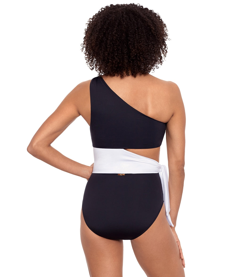 Ralph Lauren Women's Bel Air Cutout One Shoulder One Piece Swimsuit