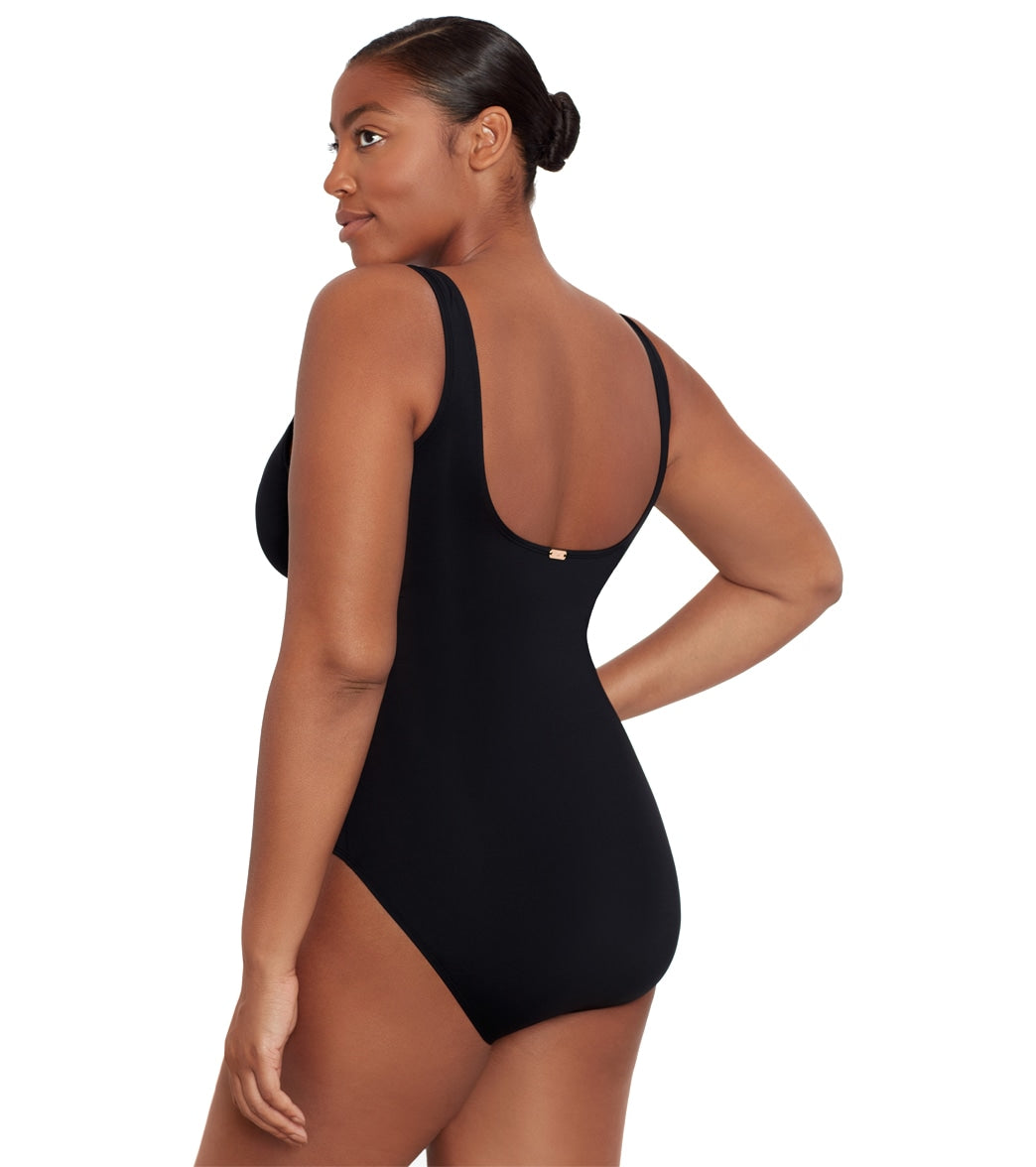 Ralph Lauren Women's Beach Club Solids Ring One Piece Swimsuit