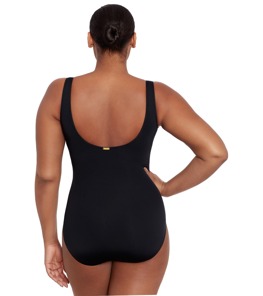 Ralph Lauren Women's Beach Club Solids Ring One Piece Swimsuit