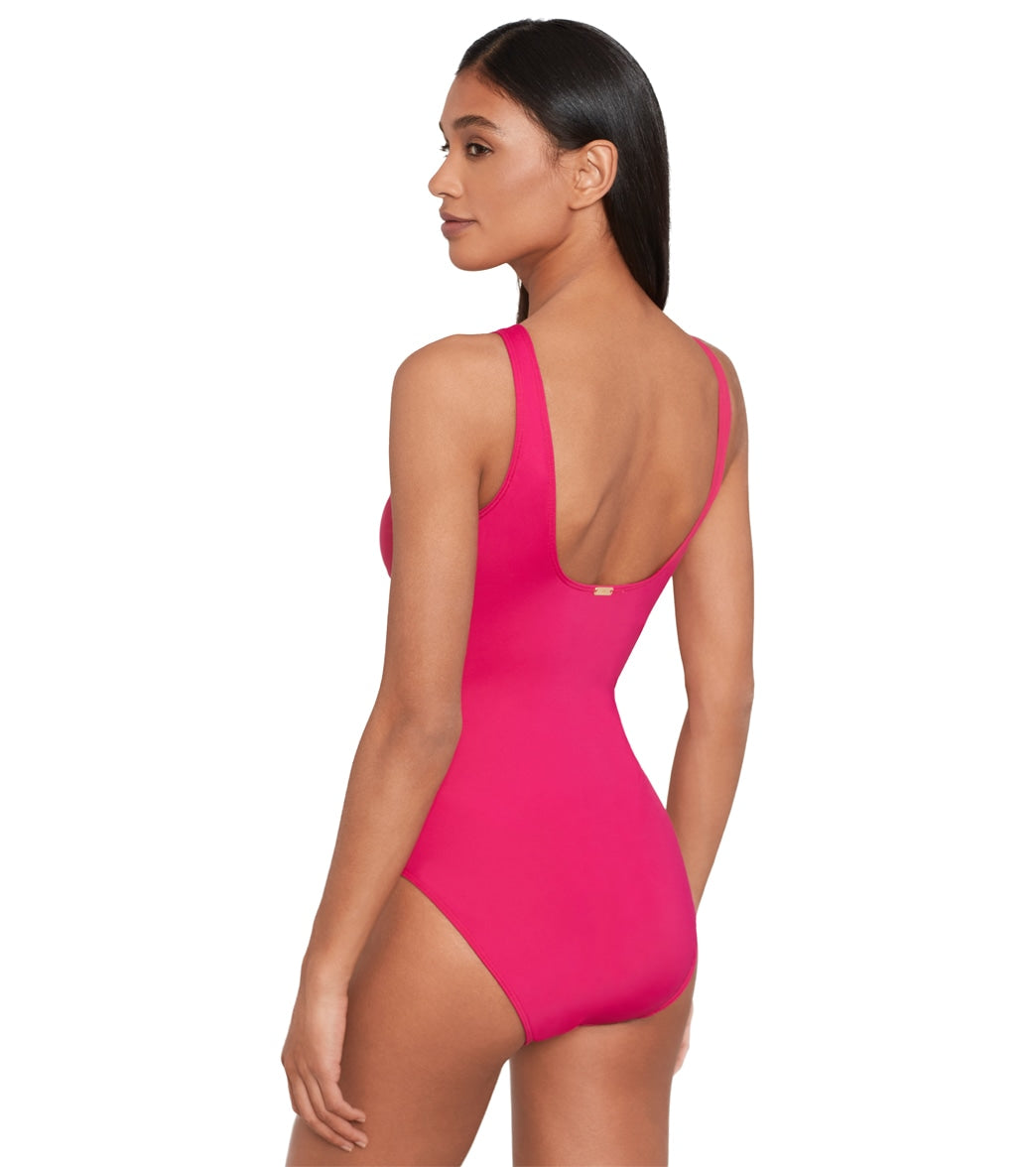 Ralph Lauren Women's Beach Club Solids Ring One Piece Swimsuit