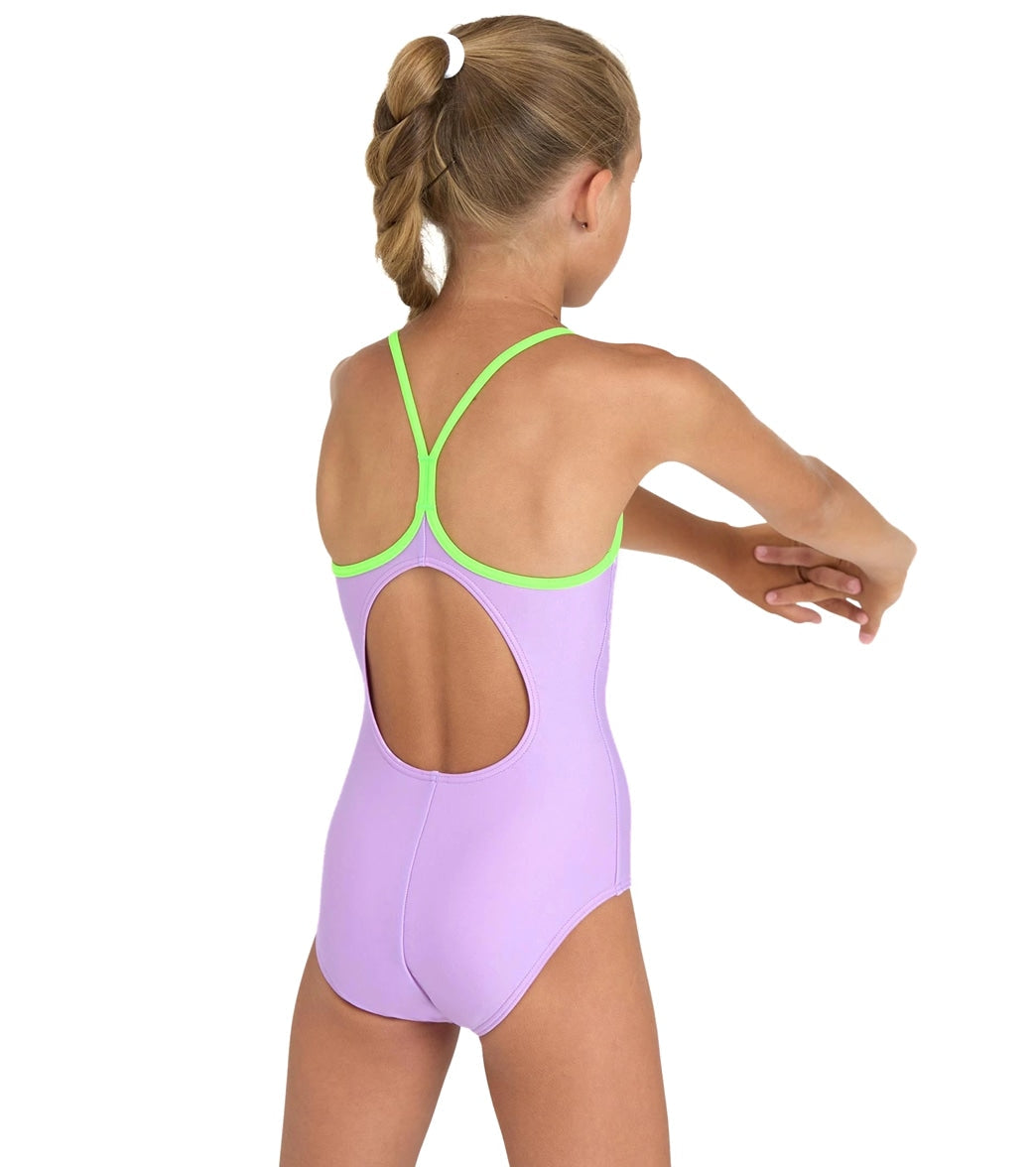 Arena Girls' Light Drop Solid One Piece Swimsuit (Toddler, Little Kid, Big Kid)