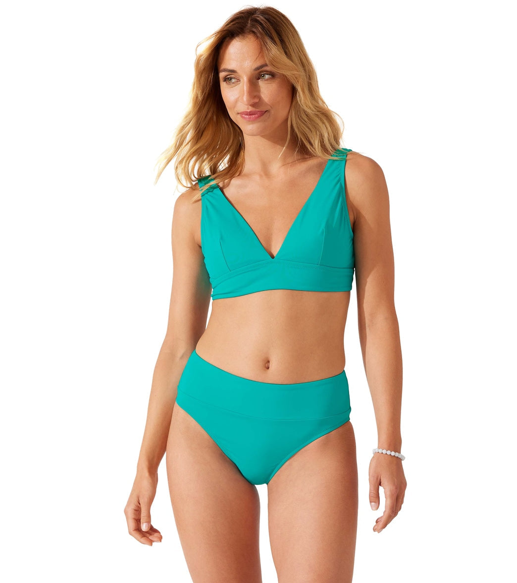 Tommy Bahama Women's Palm Modern Wide Band High Waist Bikini Bottom