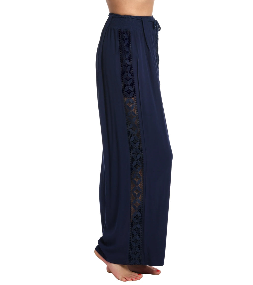La Blanca Women's Coastal Covers Crochet Side Panel Cover Up Pant