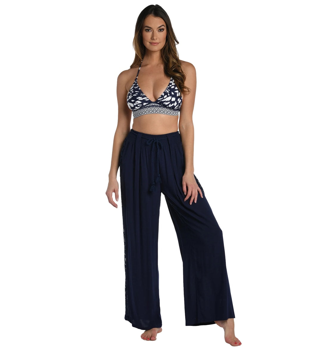 La Blanca Women's Coastal Covers Crochet Side Panel Cover Up Pant