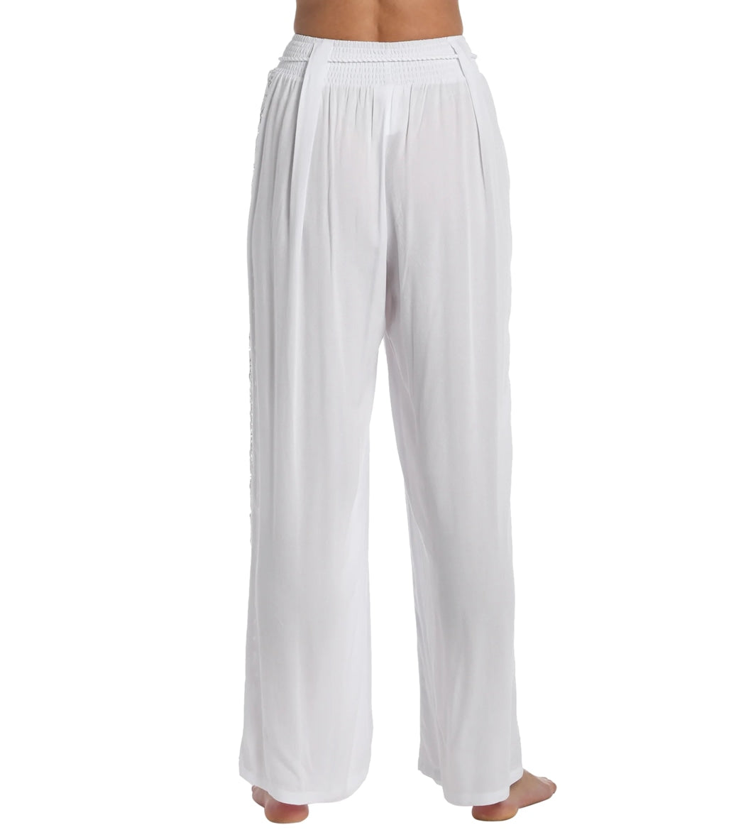 La Blanca Women's Coastal Covers Crochet Side Panel Cover Up Pant
