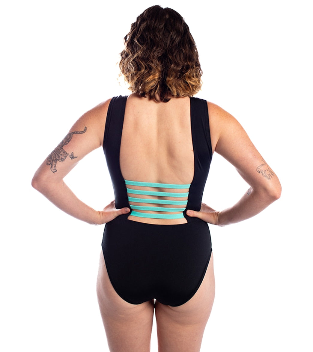 See Her Swim Women's The Freestyle High Boat Neck One Piece Swimsuit