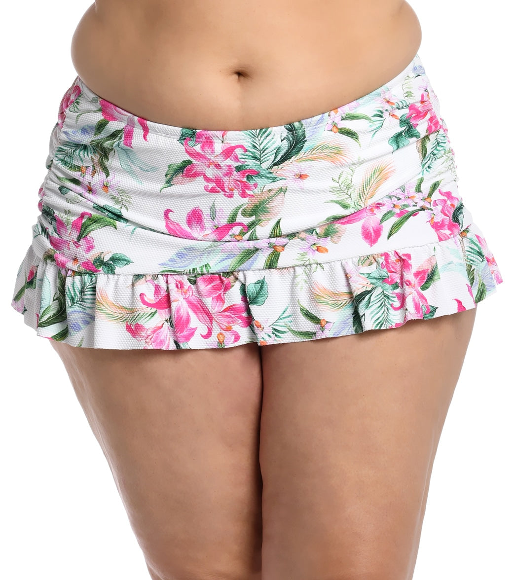 La Blanca Women's Plus Mystic Palms Swim Skirt