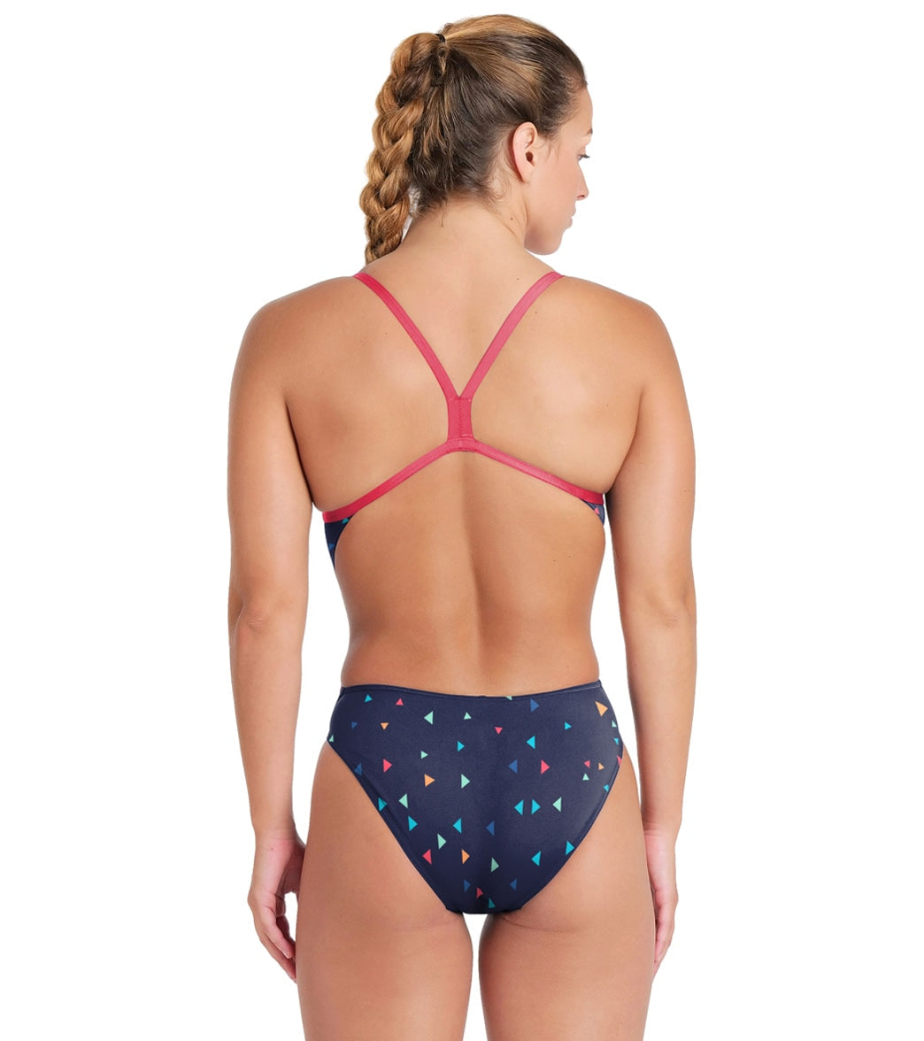 Arena Women's Drew Kibler Geometric Lions Challenge Back One Piece Swimsuit