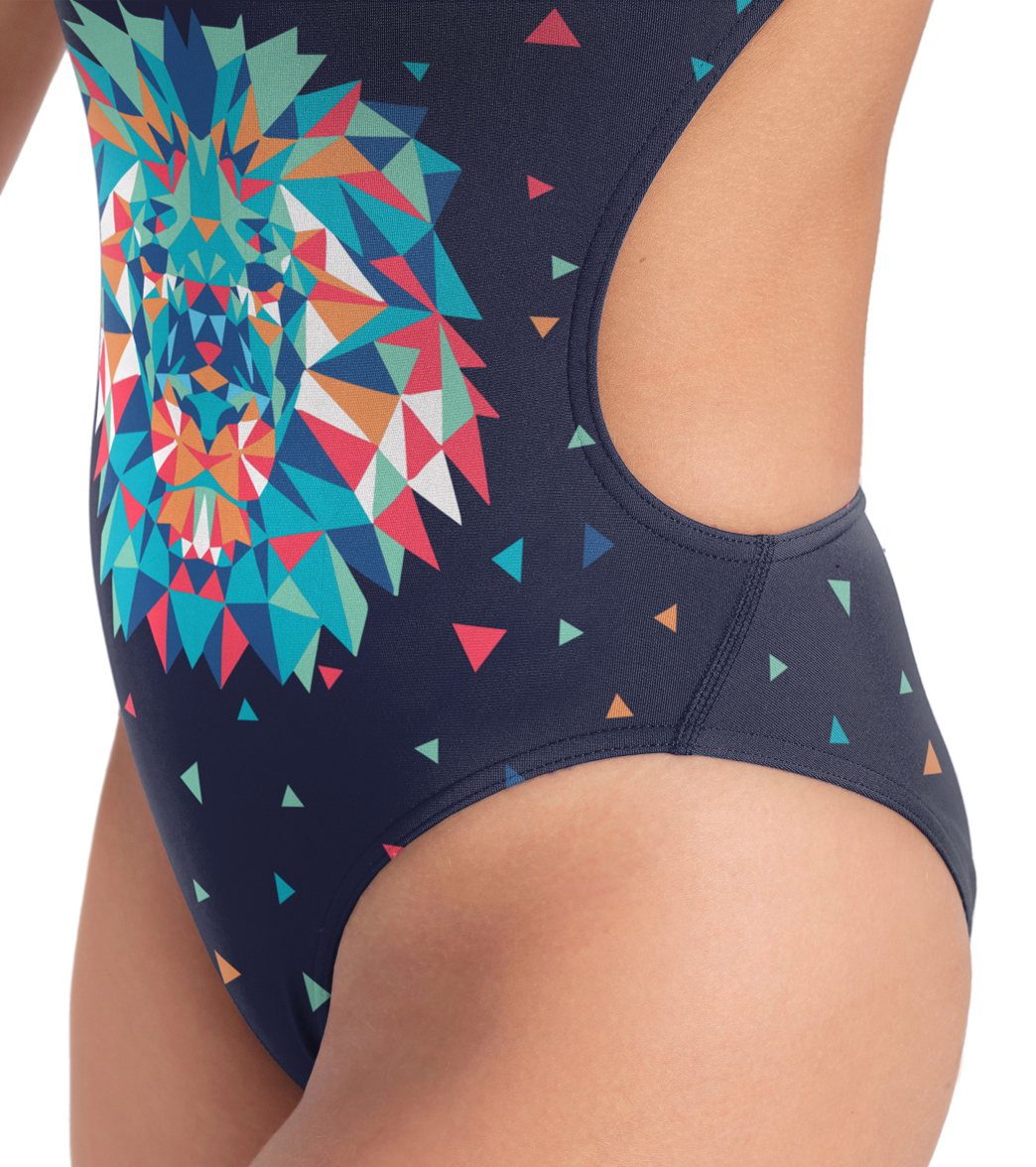Arena Women's Drew Kibler Geometric Lions Challenge Back One Piece Swimsuit