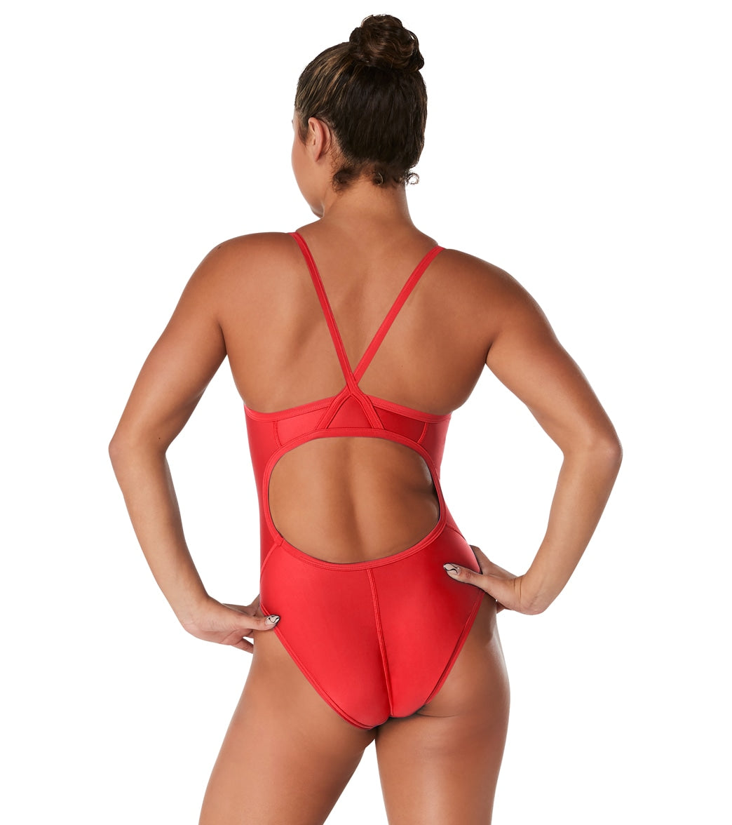 Speedo Women's Eco Solid Flyback One Piece Swimsuit