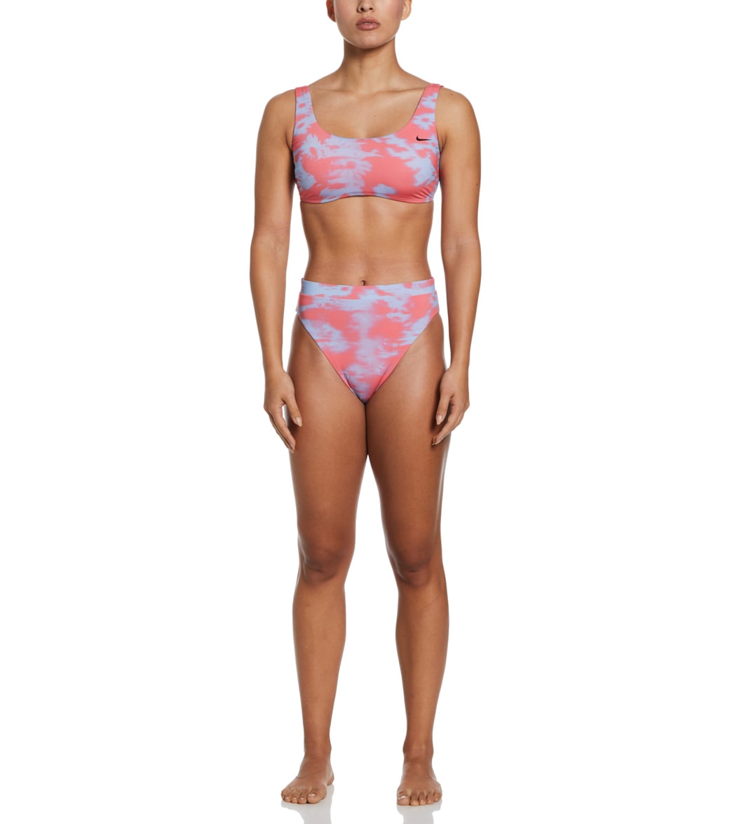 Nike Women's Floral Fade Scoop Neck Bikini Top