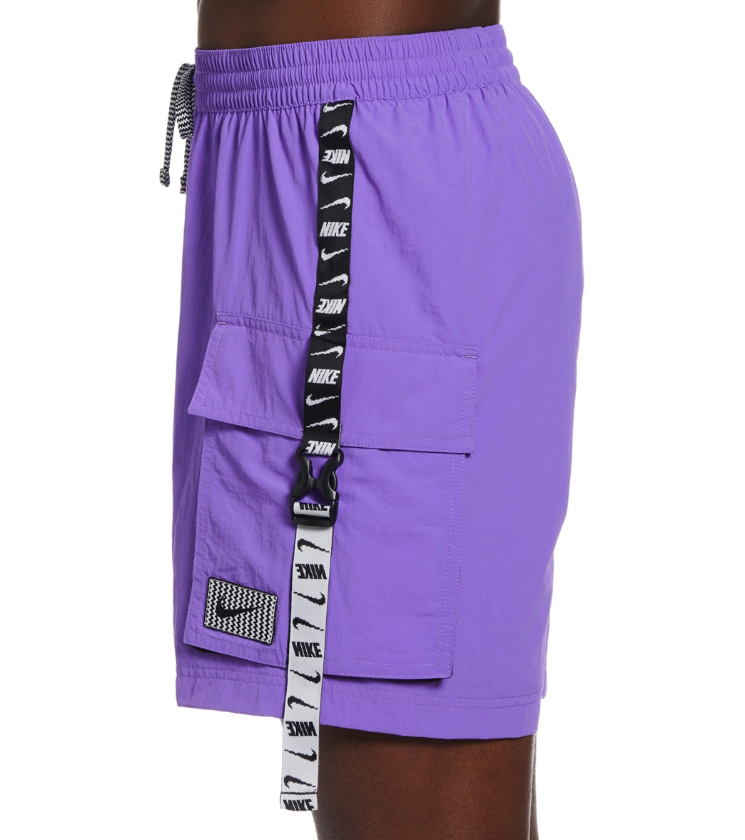 Nike Men's 18" Logo Tape Cargo Swim Trunks