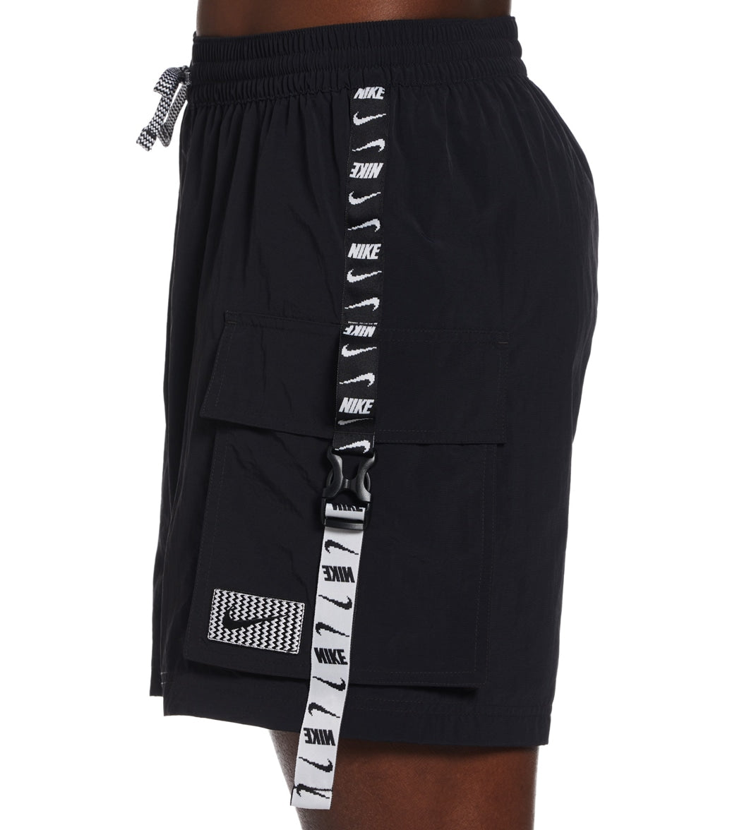 Nike Men's 18" Logo Tape Cargo Swim Trunks