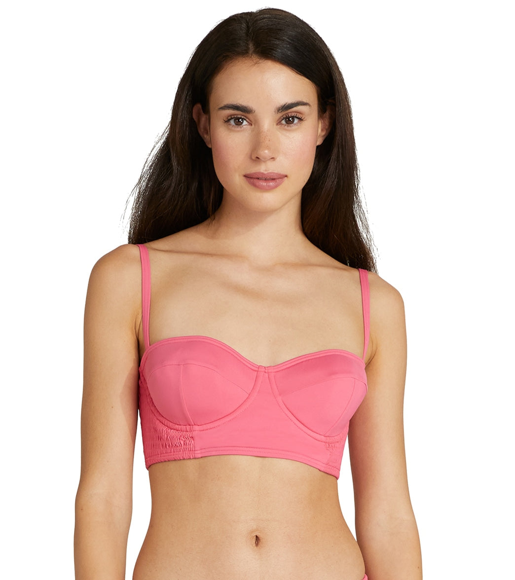 Kate Spade New York Women's Solids Smocked Underwire Bikini Top