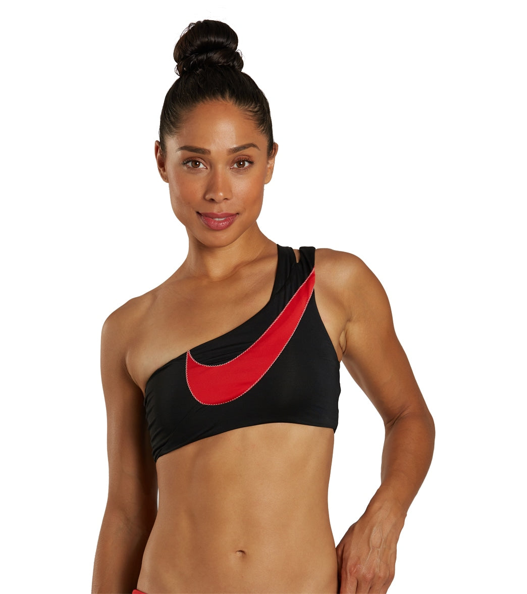 Nike Women's Swoosh Block Asymmetrical Bikini Top