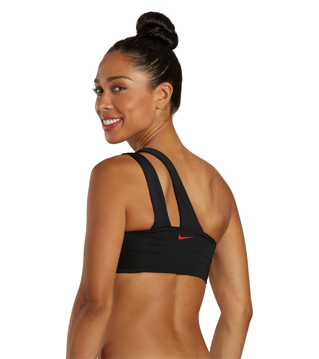 Nike Women's Swoosh Block Asymmetrical Bikini Top