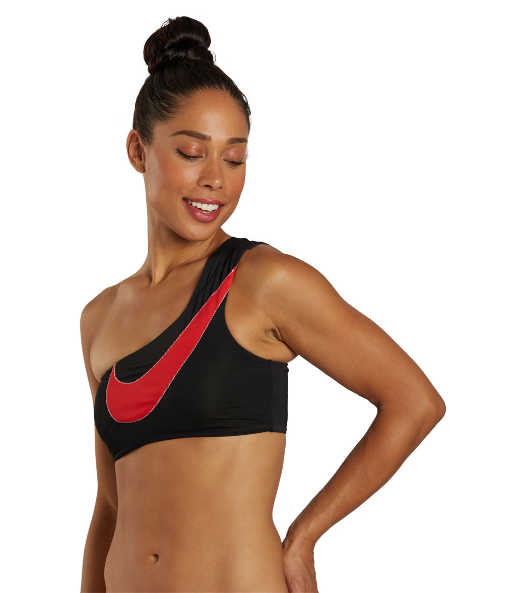 Nike Women's Swoosh Block Asymmetrical Bikini Top