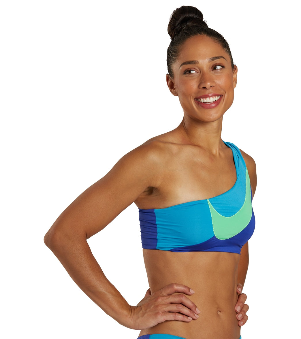 Nike Women's Swoosh Block Asymmetrical Bikini Top