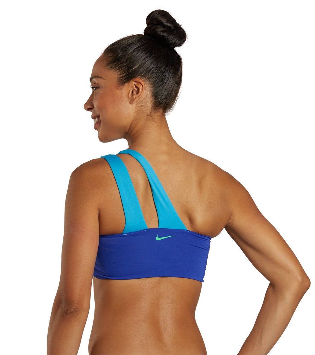 Nike Women's Swoosh Block Asymmetrical Bikini Top